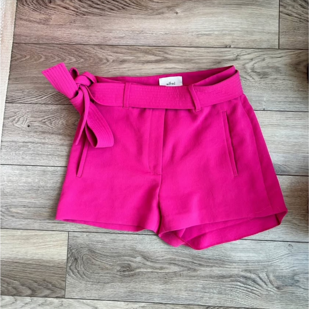 Wilfred tie front hot pink shorts